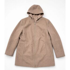 London Fog Women's XXL Wool‎ Blend Coat Taupe Zip Front Lined 62% Wool